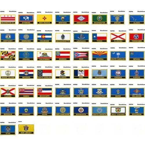 50pcs a Lot U.S.A Rectangle Shape Flag patches embroidered flag patches national flag patches for clothing DIY Decoration