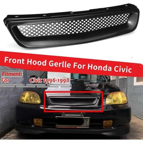 ABS Black Car Front Bumper Hood Grill Grille Cover Trim for Honda Civic EK CX DX EX HX LX Type R 1996 1997 1998