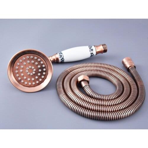 Antique Red Copper Brass Bathroom Telephone Shape Hand Spray Handheld Shower head 1.5m Hand Held Shower Head Hose mhh124