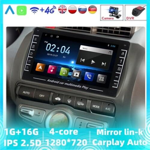 1280X720 HD IPS Screen 1G+16G Android 4 CORE Car Radio Auto Head Unit For Honda Fit Jazz City 2004 2005 2006 2007 Gps Navigation