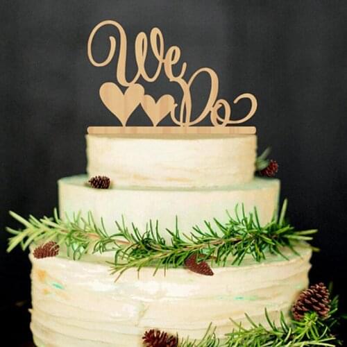 Free shipping We Do wooden Cake Topper wedding party decoration