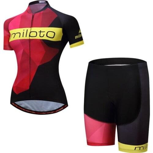 MILOTO brand cycling wear strap short sleeve suit sweat-permeable cycling wear thin cycling pants in spring and summer