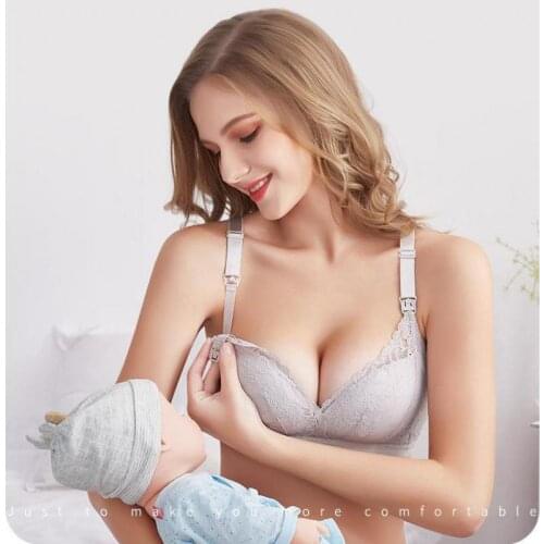 Wirefree Nursing Clothing Cotton Breastfeeding Bra for Pregnant Solid Pink Pregnancy Breast Sleep Comfy Pregnant Underwear