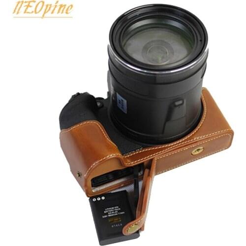PU leather Case For Nikon P900S P900 camera bag Half Body Set Cover With bottom Battery Opening