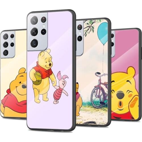 Winnie The Pooh Tempered Glass Cover For Samsung Galaxy S21 Plus Ultra M21 M31 M51 A52 A72 Phone Case Coque