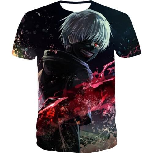 3D Printed Tokyo Ghoul T-Shirt Men Women Short Sleeve Casual Breathable Tees Tops Boy Girl Teenager Cool Style T Shirt Clothes