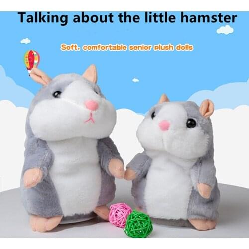 1Pcs 15cm Talking Hamster Mouse Pet Plush Toy Children learn speech tools Record Speak Talking Sound Cute Cartoon Animal Toys