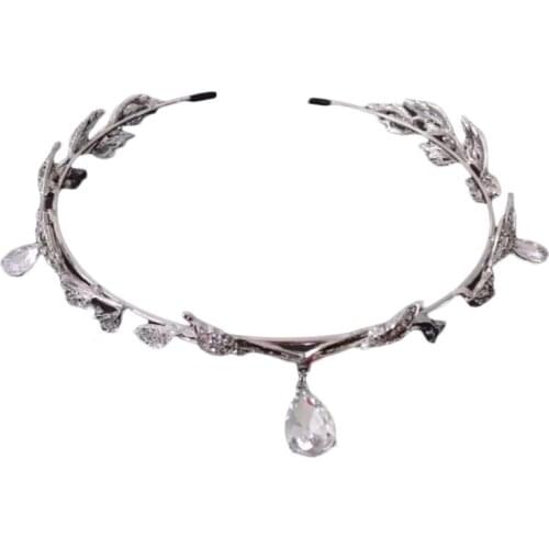 Crystal Pendant Headband Luxury Rhinestone Crown Vintage Style Teardrop Forehead Headpieces Bridal Hair Accessories