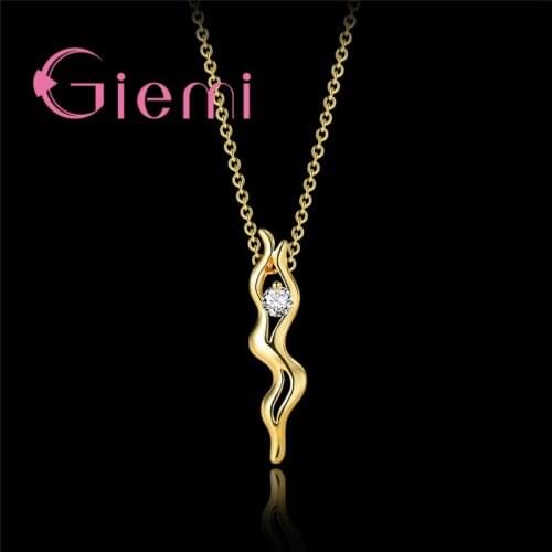 Delicate New Design Sexy Curve Design Girls Favorite 24K Gold Pendant Necklace Jewelry For Women Sterling Silver Bijoux