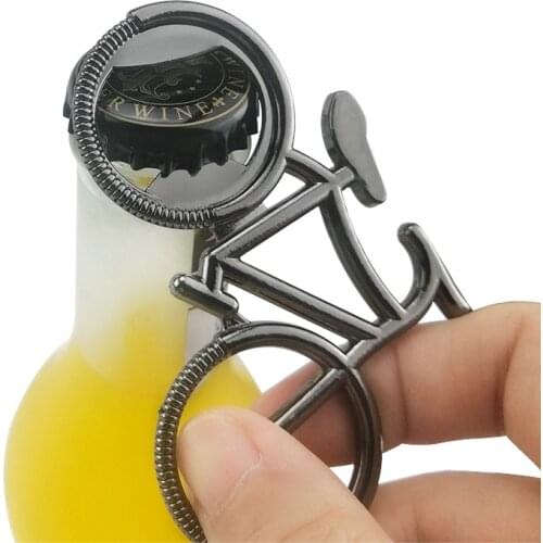 Creative Bottle Opener Funny Bicycle Shape Beer Bottle Opener Zinc Alloy Bar Accessories Small Gifts for Boyfriend Black