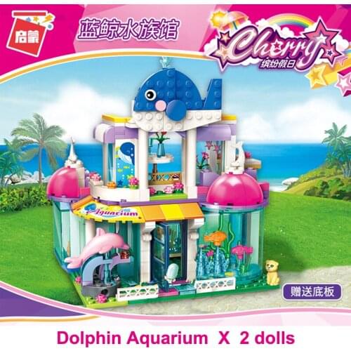 ENLIGHTEN City Girls Princess Blue Whale Aquarium Building Blocks Sets Bricks Model Kids Classic Compatible Friends
