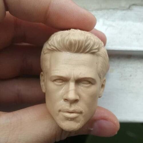 Blank Hot 1/6 Scale Fight Club Brad Pitt B Style Head Sculpt Unpainted Fit 12" Figure