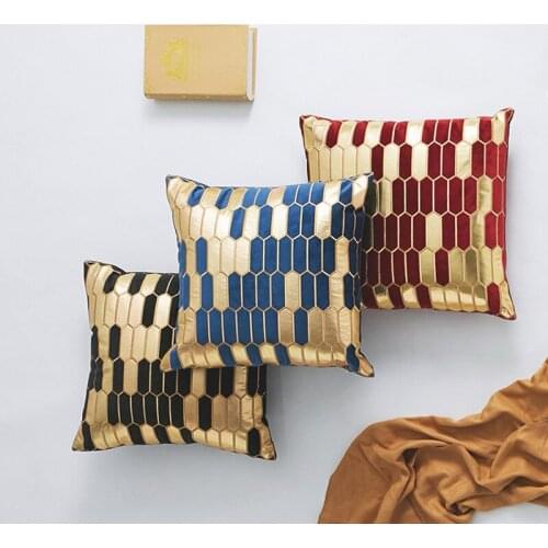 Hot Sale High Quality Luxury Europe Black Gold Cushion Cover Decorative Throw Pillows Pillowcase Home Decor Decorative Pillows