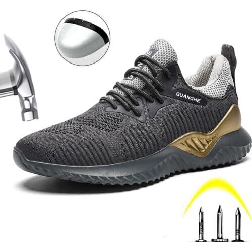 New Mens Steel Toe Anti Smashing and Anti Piercing Safety Shoes Outdoor Wear Resistant and Durable Work Shoes