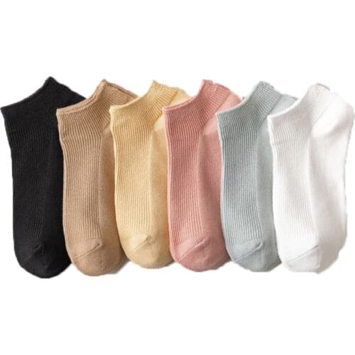 4 Pairs 35-41 Size Breathable Korean Style Women Socks Sports Summe Casual Comfortable Cotton Ankle Socks Set Street Fashion