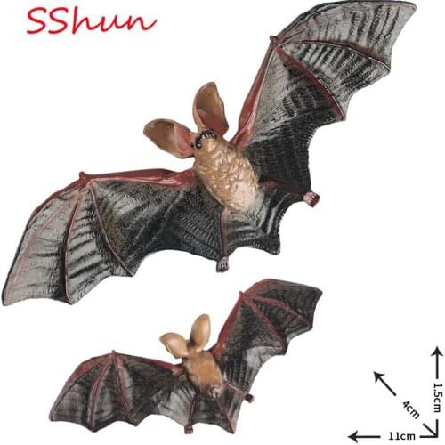New Collection Simulation static solid animal model children cognitive toy flying animal bat flying fox hand-made decoration