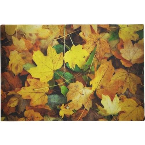 Fall-Themed Door Mat - Golden Leaves Home Decoration Entry Non-slip Door Mat Rubber Washable Floor mat