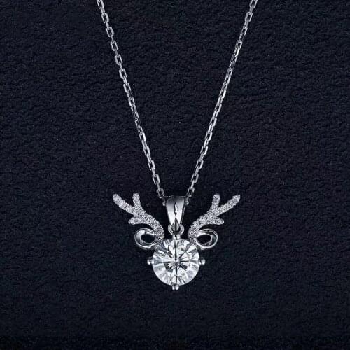 Moissanite necklace, 1 carat gem, can be detected by instrument, 925 Sterling silver, popular Necklace