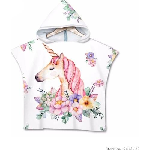Cute Starry Sky Unicorn Double-sided 3D Digital Print Beach Towel Microfiber Towel Cartoon Girl Boy Soft Cape