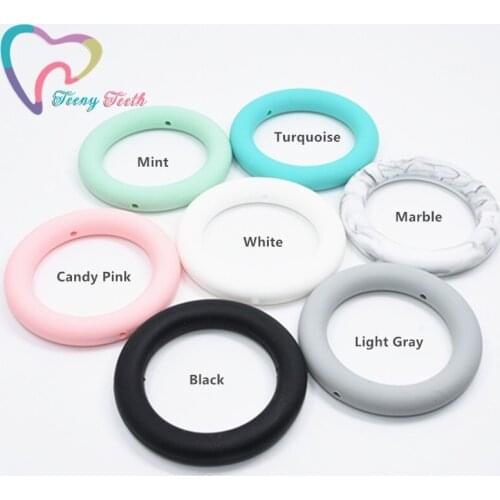 Teeny Teeth 10PCS Baby Silicone Round 65MM Teething Ring Food Grade Nursing BPA Free High Quality Silicone Teether Chewable Ring