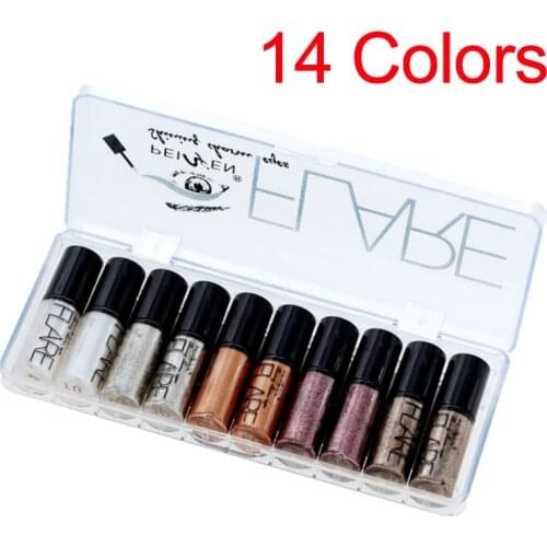 Professional Shiny Eye Liners Cosmetics For Women Pigment Silver Rose Gold Color Liquid Glitter Eyeliner Cheap Makeup Beauty