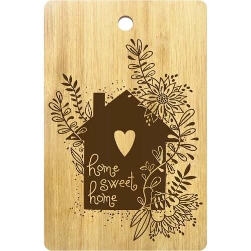 Floral House Home Sweet Home Cutting Board Custom Laser Engraved Bamboo Chopping Board First Home Housewarming Gift for Couple