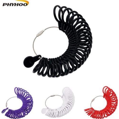 US UK Blue Plastic Ring Sizer Tool Finger Size Gauge Measuring Kit Ring Sizers Measure Rings Sizing 1-13 A-Z with Half Size