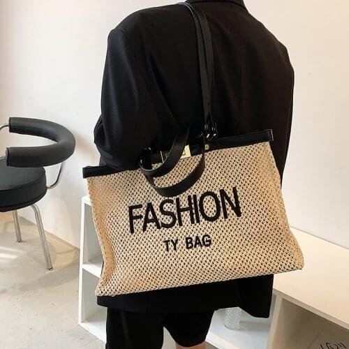 High Quality Women Straw Handbags Fashion Ladies Large Capacity Purse Shouder Bag Designer Casual Female Travel Messenger Bags