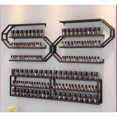Nail polish rack, iron wall hanging rack, wall hanging nail shop, nail polish, cosmetic display rack on wall shelf