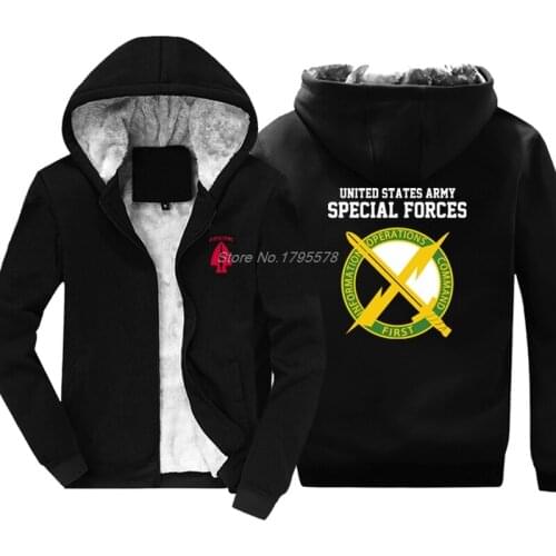 Fashion Men Thicken Sweatshirt US Army Military Information Support Operations Command Special Force Hoodies Cool Jacket Tops