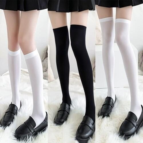 Ultrathin women‘s Silk stockings Nylon for ladies Black White Summer and autumn socks girls Skinny legs over the knee thigh