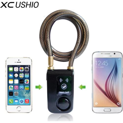 New Super Intelligent Phone APP Control Smart Alarm Bluetooth Lock Waterproof 110dB Alarm Bicycle Lock Outdoor Anti Theft Lock