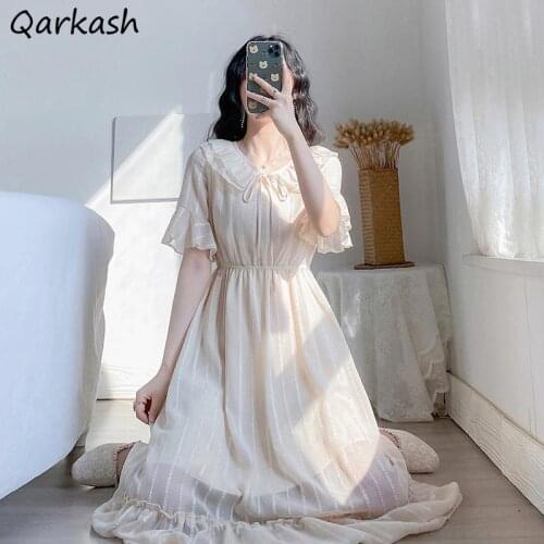 Dresses Women Flare Sleeve Leisure Holiday Sexy Ladies Elegant All-match Chic Fashion Popular Vestidos Loose Streetwear Retro