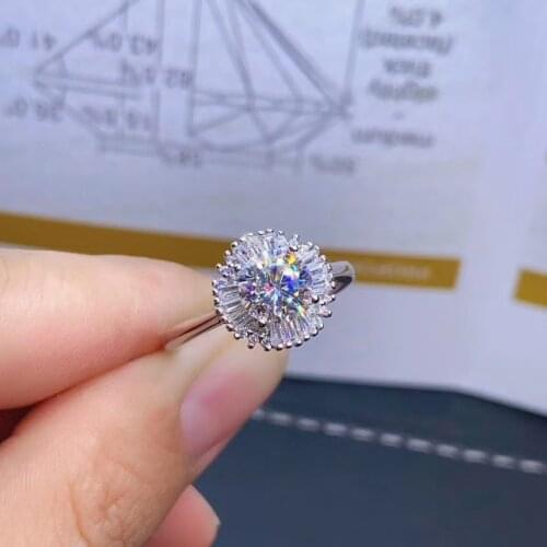 2020 new crackling moissanite ring for women jewelry engagement ring for wedding 925 silver ring birthday gift