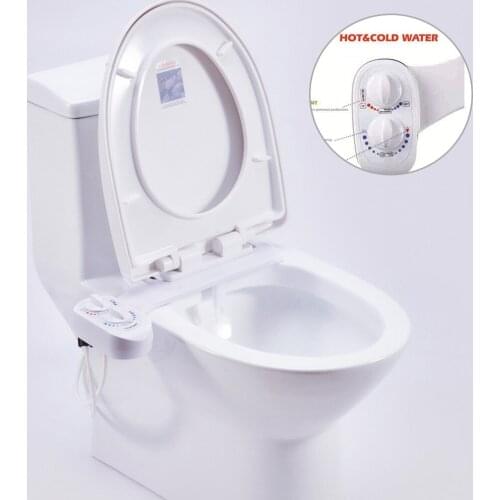 1 Set Hot and Cold Double Spray Bidet Cleaner Body Bbutt Flusher Without Electric Smart Toilet Cover