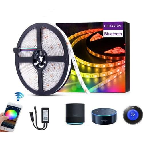 1pcs 5M led strip SMD 5050 rgb strip 150 leds tape waterproof neon ribbon with DC 12V 3A adapter for architecture, designers