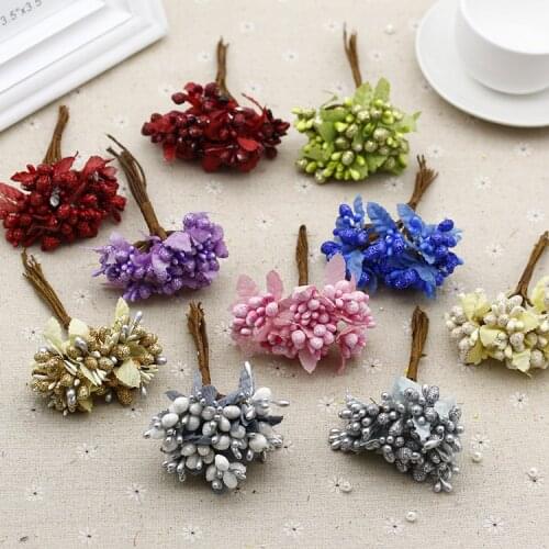 10pcs/Lot Flower Core Floret Handmake Artificial Flower DIY Corsage,Wedding Party Decorations,Wreath for Hair,Garland Ornaments