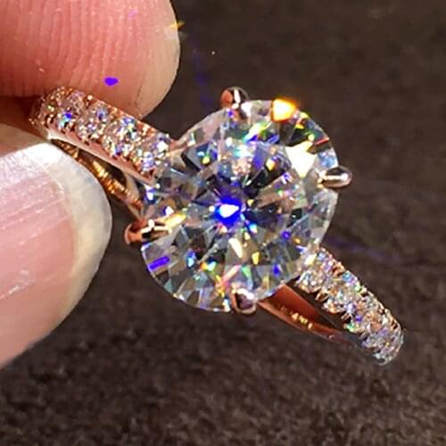 18K Au750 Rose Gold Women Wedding Anniversary Engagement Party Ring 1 2 3 4 5 Carat Oval Moissanite Diamond Ring Trendy Elegant