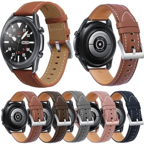 20MM 22MM Strap for Samsung Galaxy Watch 3 41/45mm/42/46mm/Gear S3/Active Leather Watchband Classic Bracelet for Huawei Watch GT