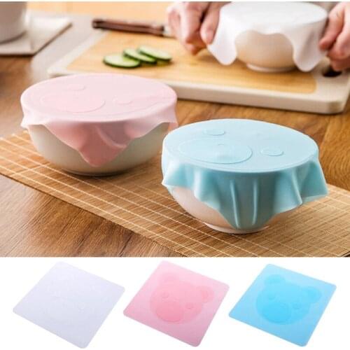 3 Colors 1* Kitchen Silicone Plastic Wrap Seal Vacuum Food Fresh Multifunctional Cover