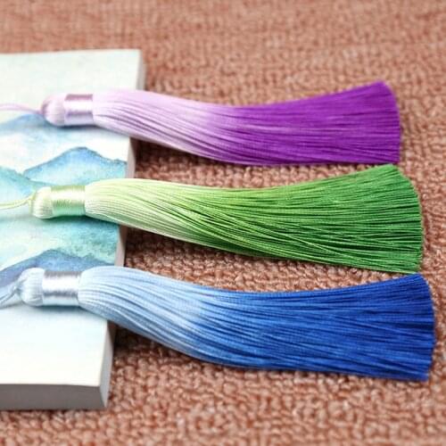 5pcs/lot 12cm Tassel Fringe Charms Pendant fit Earrings Chinese Knot Silk Satin Tassels Cords for DIY Jewelry Making Findings