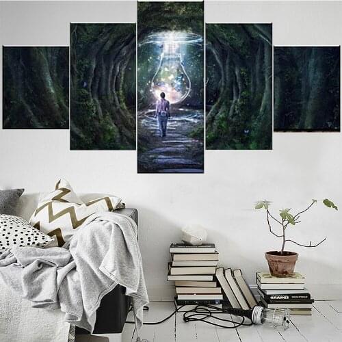 5 Pieces Wall Art Canvas Painting Animation Character Poster Modern Living Room Home Decoration Modular Pictures Framework