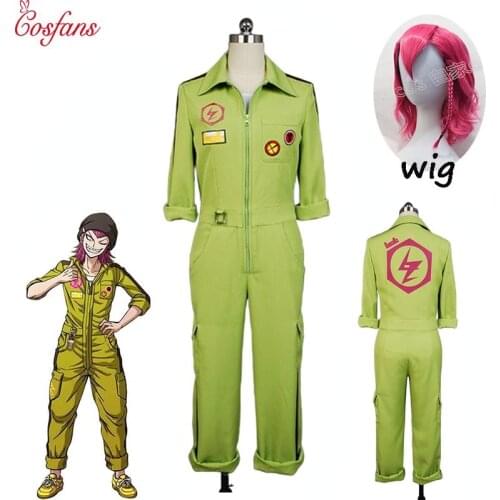 Anime Super DanganRonpa Kazuchi Souda Cosplay Costume Full Set Suit Men Women Jumpsuit Halloween Costume Wig