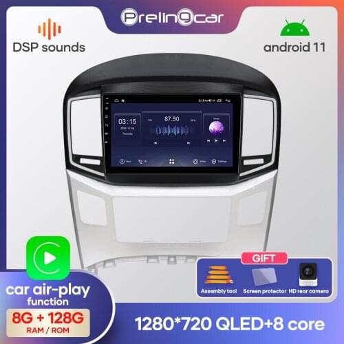 Prelingcar Android 10.0 NO DVD 2 Din Car Radio Multimedia Video Player Navigation GPS For Hyundai H1 2017-2018 Octa-Core 4G IPS