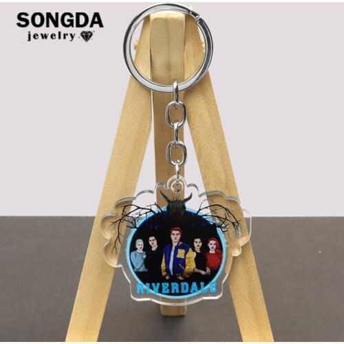 Mysteries of Riverdale Keychain South Side Serpents Pattern Key Holder Retro Acrylic Key Ring Bag Pendant Unisex Pop Punk Gifts