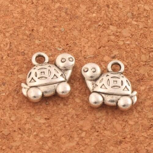 Wealth Turtle Tortoise Animal Charm Beads 14x12.5mm 40PCS Zinc Alloy Pendants Jewelry DIY L1178