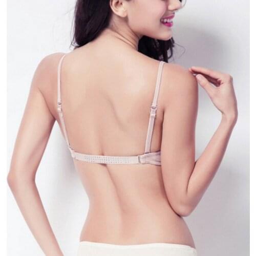 Women Deep U Sexy Satin invisible Plunge Bralette Bra Backless Bras Push Up Seamless Brassiere Underwear