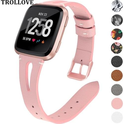 Colorful Flower Pattern Leather Band For Fitbit Versa Band Wristband Strap Bracelet Fit Bit Replacement Watch Straps Watchband