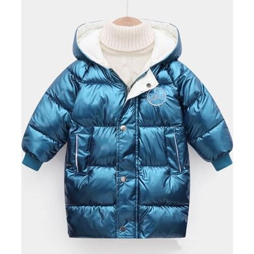 Winter Kids Coats Children Boys Jackets Fashion Thick Long Coats Girls Hooded Coat Snowsuit 3-10Y Teen Children Overcoat Parkas