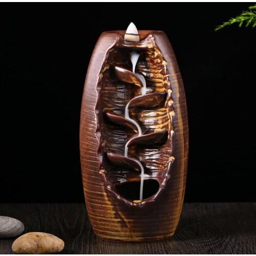 Home decor Glazed incense back around every edge tower incense cone incense censer ceramic incense smoke smoke Backflow on hot